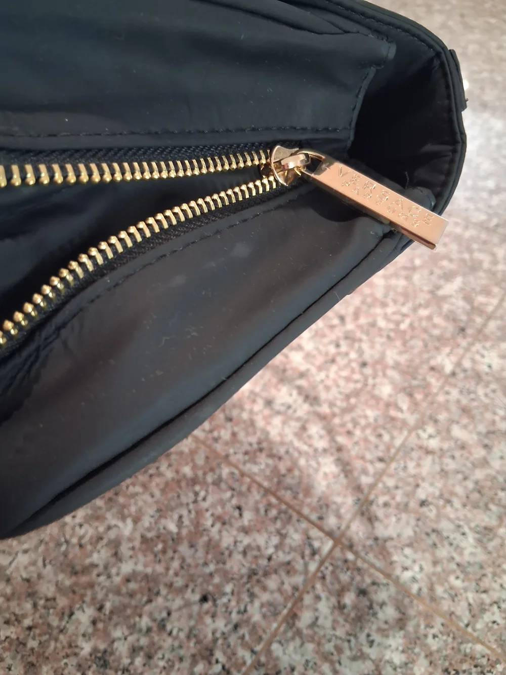 Versace Perfums GWP Black Cross Bag with Gold Logo.New